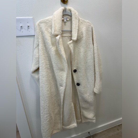 She + Sky Jackets & Blazers - Long warm cream colored coat